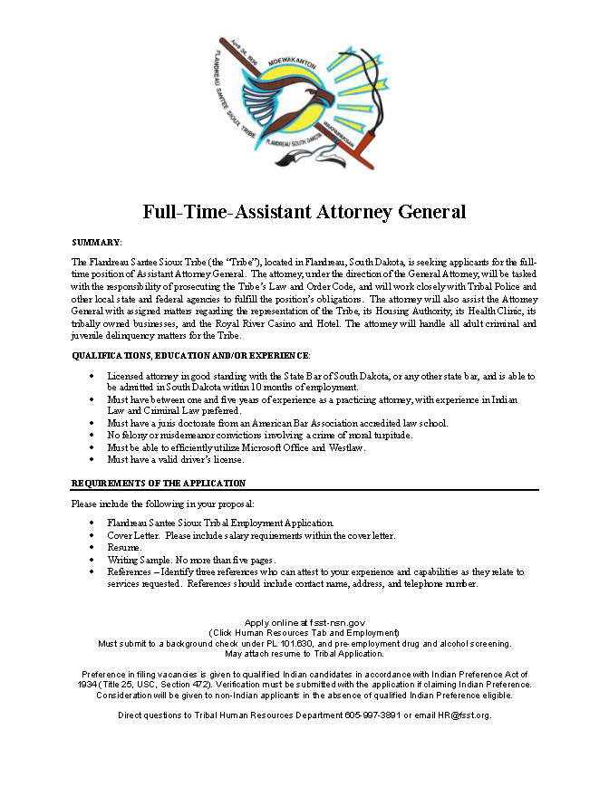 Assistant Attorney General-Job Posting 6-13-2024